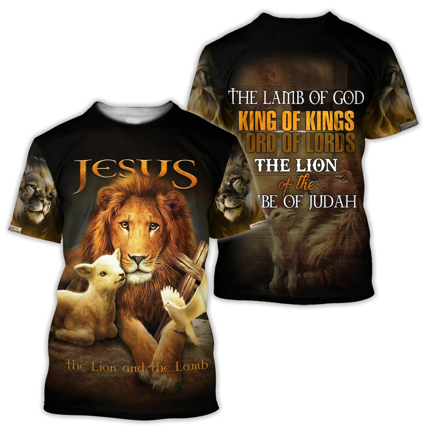 

Мужская футболка унисекс с 3D принтом Иисуса льва и ягненка, летняя крутая футболка, уличная одежда, женские футболки, Прямая поставка