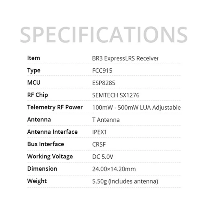 Для Bandit BR3 ELRS 915 МГц приемник Expresslrs встроенный TCXO с антенной T для FPV гоночного
