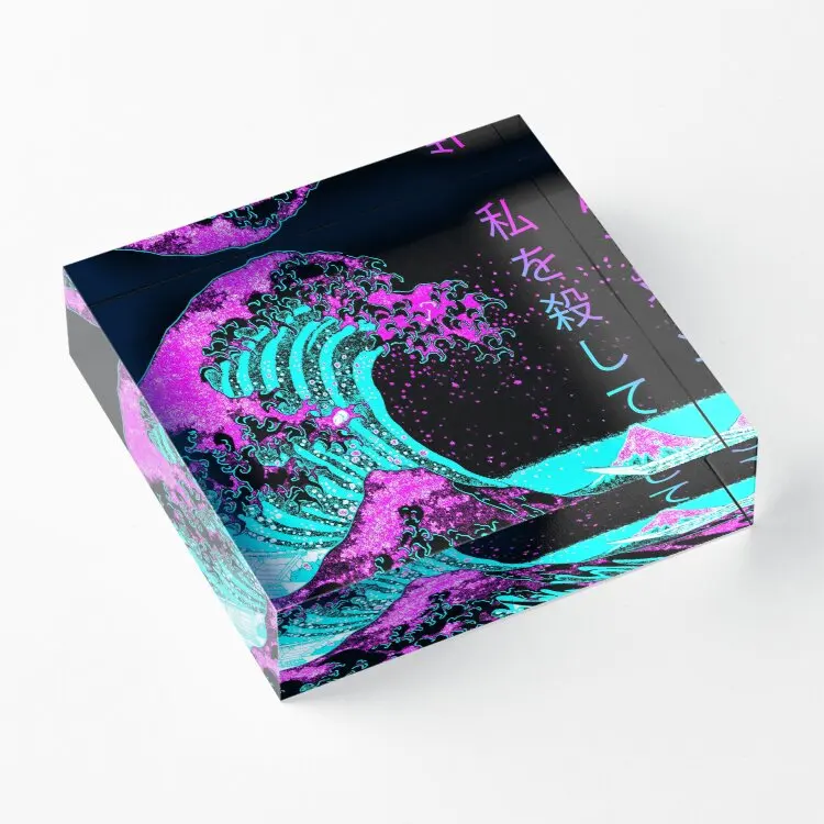 Акриловые блочные панели Kanagawa в эстетике Великая волна декоративные для