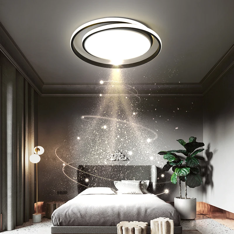 

Modern LED Chandeliers For Bedroom Study Dining Room Minimalist Round Black Ceiling Lamps Home Creativity Lighting Fixtures 2020