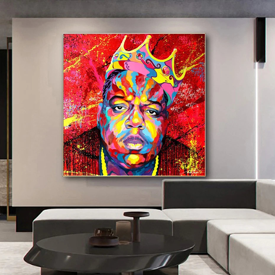 

Banksy Graffiti Biggie Smalls Painting Wall Art Posters Old School Notorious Hip Hop Kings Of Brooklyn Canvas Print Room Decor