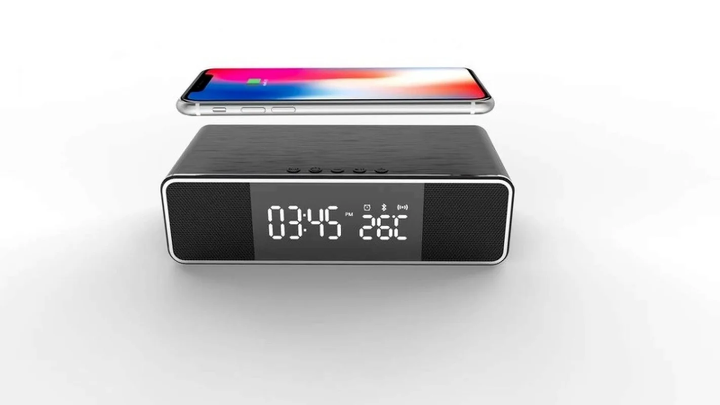 

Дисплей времени, Беспроводная зарядка, Bluetooth-динамик, аудио, совместимый с функцией FM, Bluetooth-Динамик s