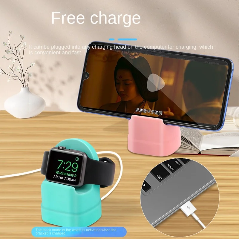 

Dropshipping Silicone Charge Stand Holder Station Dock for Apple Watch Series 1/2/3/4/5/6 42mm 38mm Charging Desktop Holder