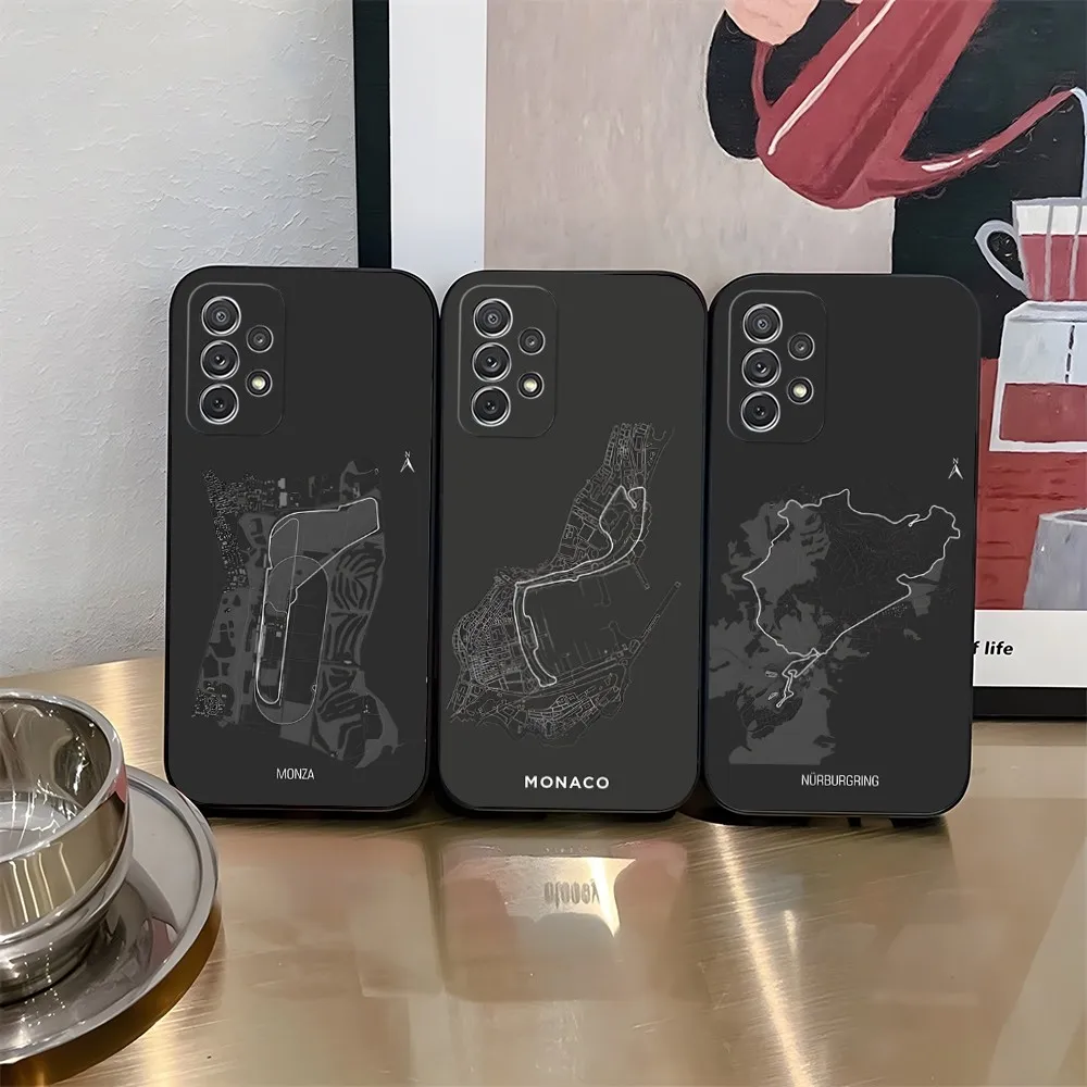 Чехол для телефона F1 Track Circuit силиконовая задняя крышка Samsung A05 A53 A51 A14 A34 A52 A50 A33 A13 A22