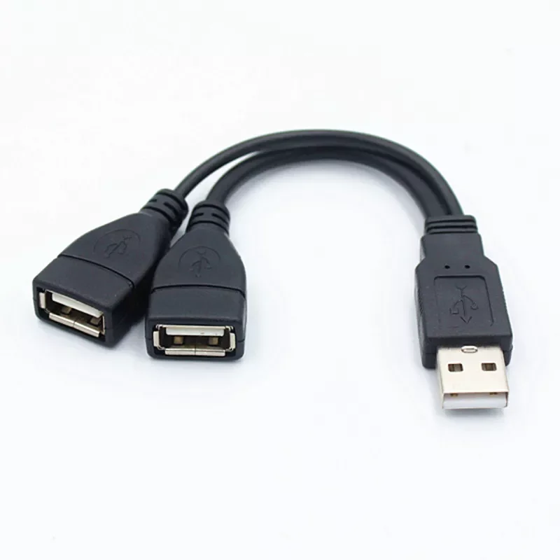 

20221 Male Plug To 2 Female Socket USB 2.0 Extension Line Y Data Cable Power Adapter Converter Splitter USB 2.0 Cable 15~18cm