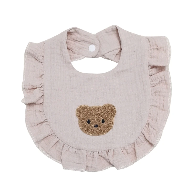 

Детский хлопковый нагрудник с вышивкой медведя из мультфильма