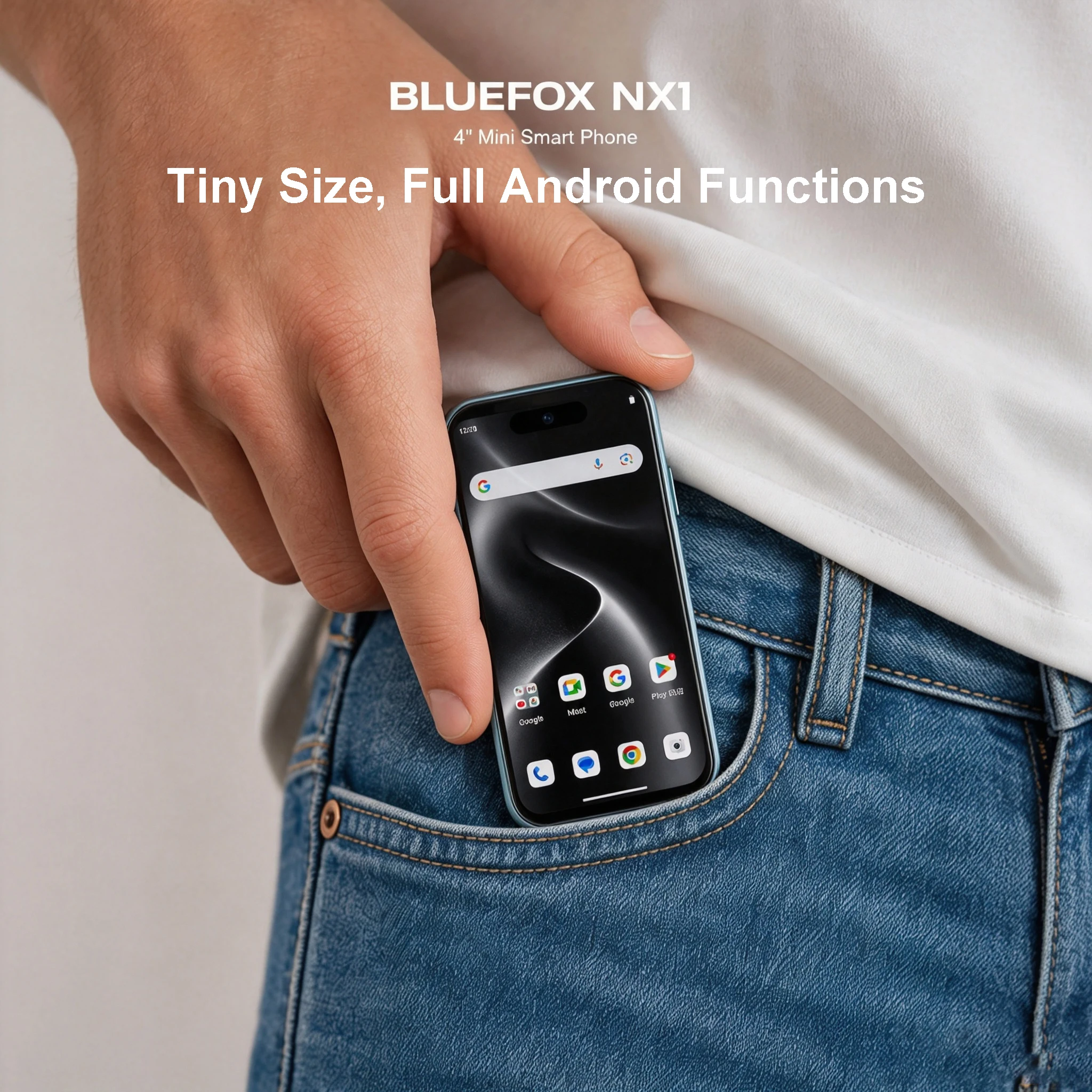 Фото Мини-смартфон BLUEFOX NX1 4.0 дюйма, Android 15, 4 ГБ ОЗУ, 64 ГБ/8 ГБ 128 ГБ ПЗУ, 4G LTE, две SIM-карты, компактный сенсорный мобильный телефон №3