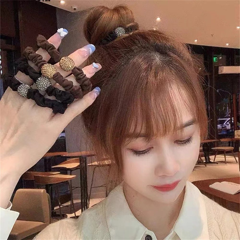 Корейское кольцо Стразы с большим кишечником женское высокоэластичное для волос