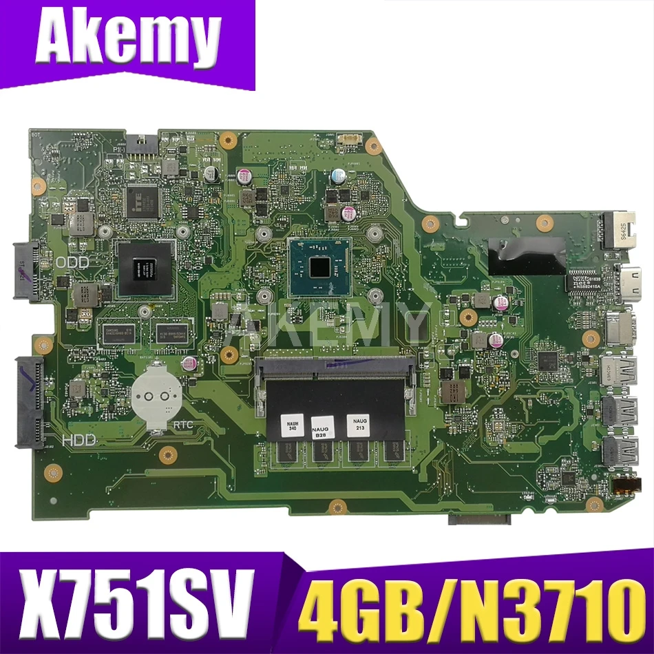 

90NB0BR0-R01100 для ASUS X751SV X751SJ X751S материнская плата для ноутбука 4G/N3710/N3700 ЦП GT940M