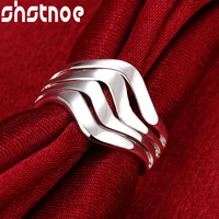 925 sterling silver water ripple hollow ring for man women engagement wedding charm fashion party jewelry gift