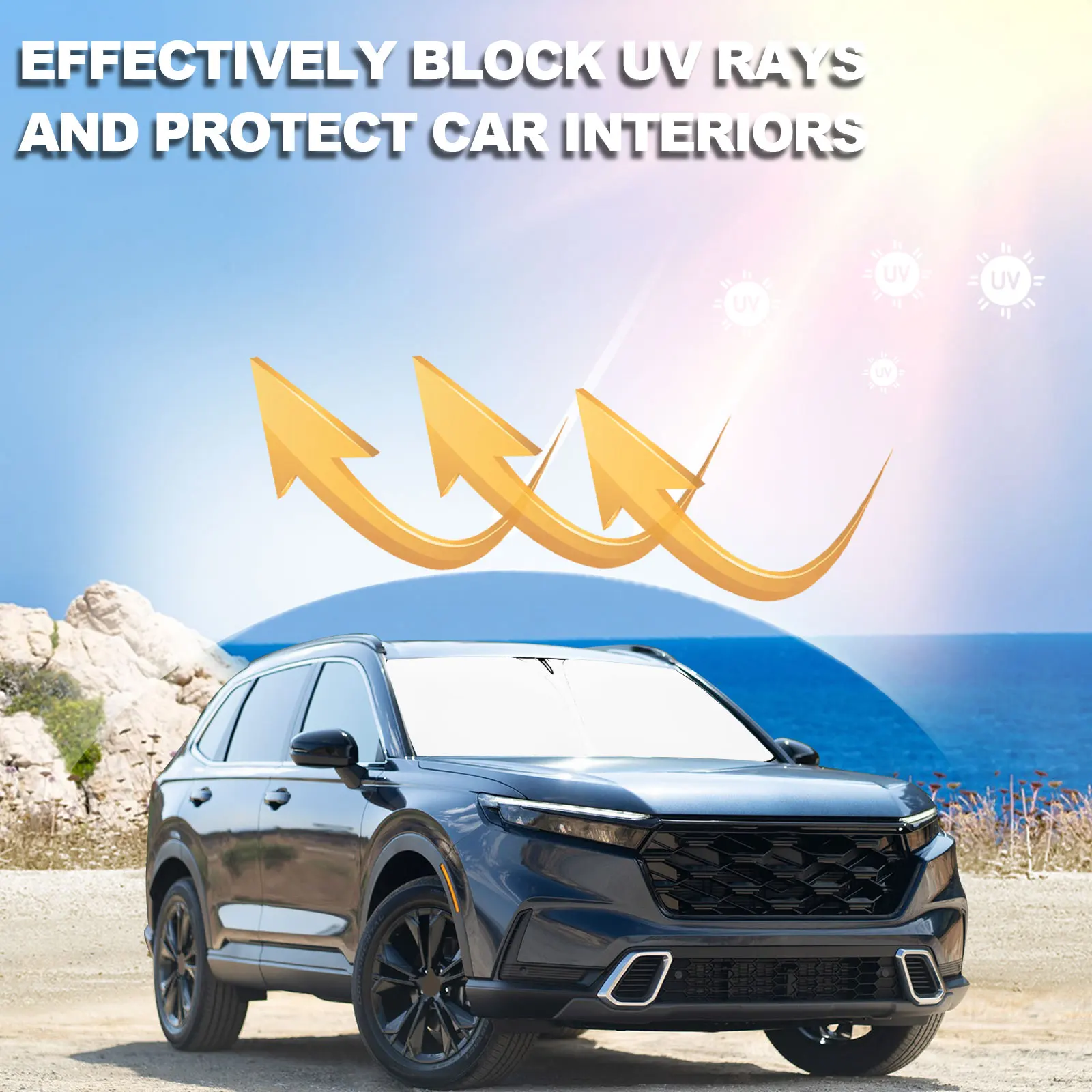 Солнцезащитный козырек на лобовое стекло автомобиля защита от УФ-излучения для