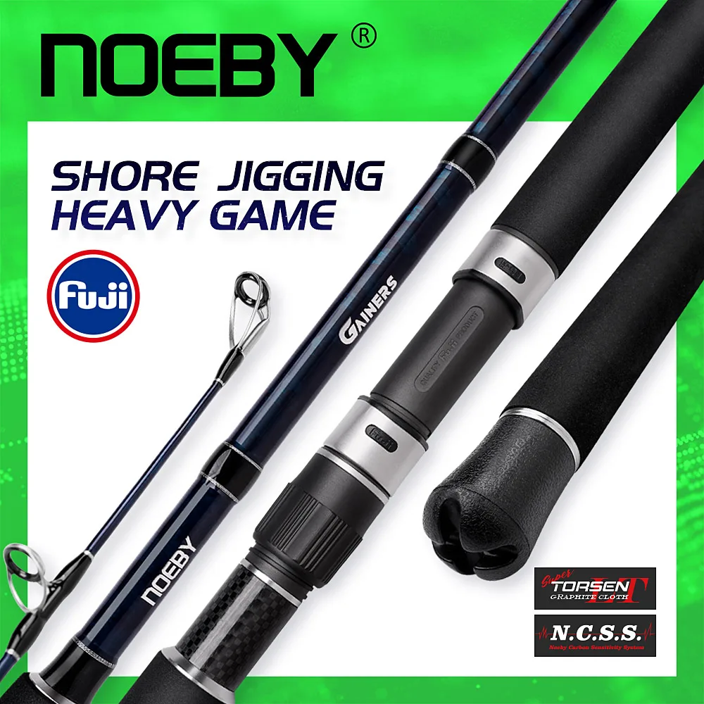 Noeby Shore Jigging Fishing Rod 2.75m 3.05m Heavy Game Fuji Guide Long Casting XH Power Max Lure 200g Spinning Sea Fishing Rod
