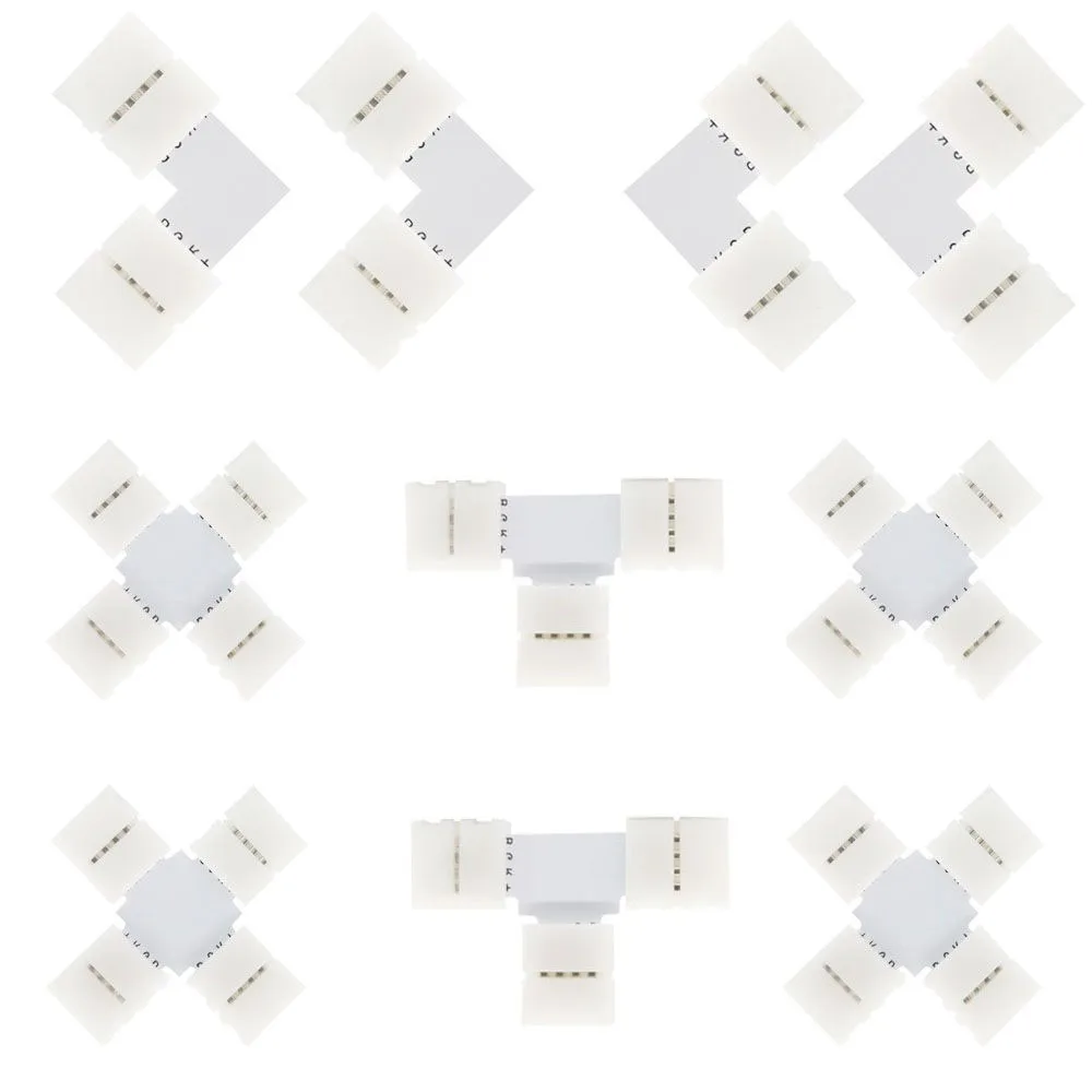 

LED Strip Connector Solderless Accessories 2/3/4/5PIN L / T / X Shape Corner 10mm For WS2811 WS2812B 3528 5050 RGB Strip Light