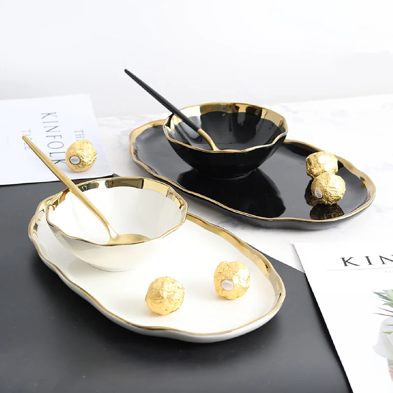 Роскошная кухонная тарелка в скандинавском стиле декоративный поднос набор