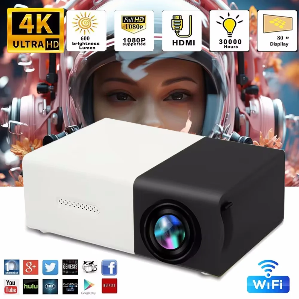 Портативный мини-проектор YG300 для домашнего кинотеатра Smart TV Laser 3D Cinema Легкий