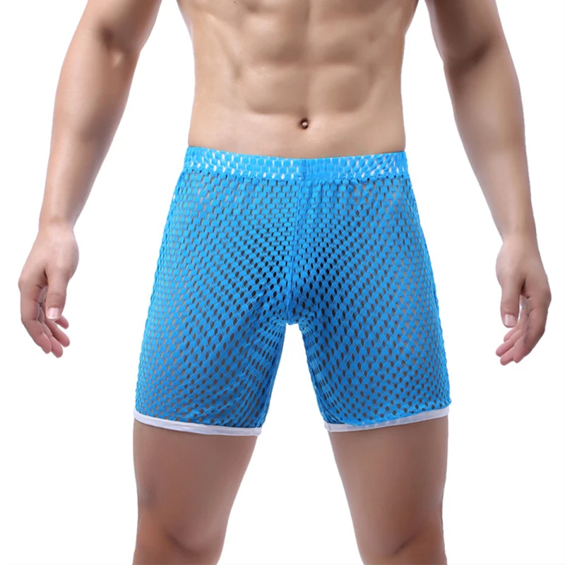 

Пижама Мужская прозрачная сетчатая, одежда для сна, шорты, дышащая Пижама, нижнее белье