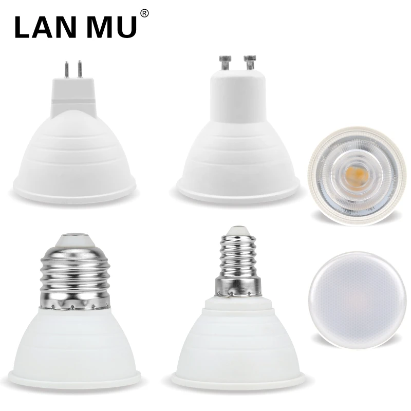 2pcs GU10 MR16 E14 E27 Spotlight 6W AC220V-240V Led Bulb Beam Angle 24 120 Degree Energy Saving indoor Light Bulb for Table Lamp