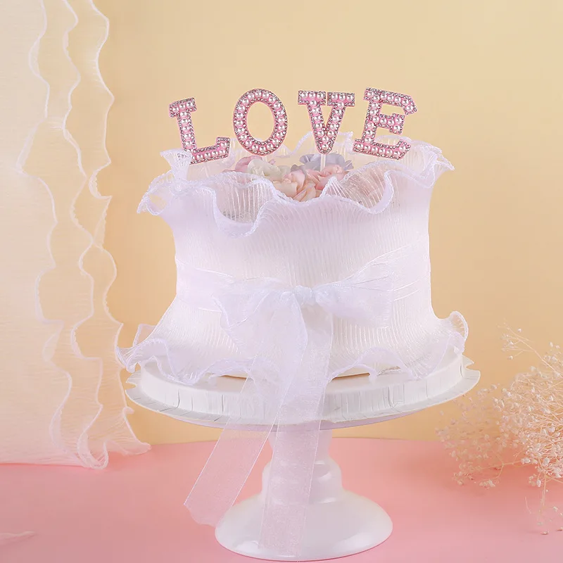 Украшение для торта с жемчугом на День Св. Валентина украшение в виде любимой