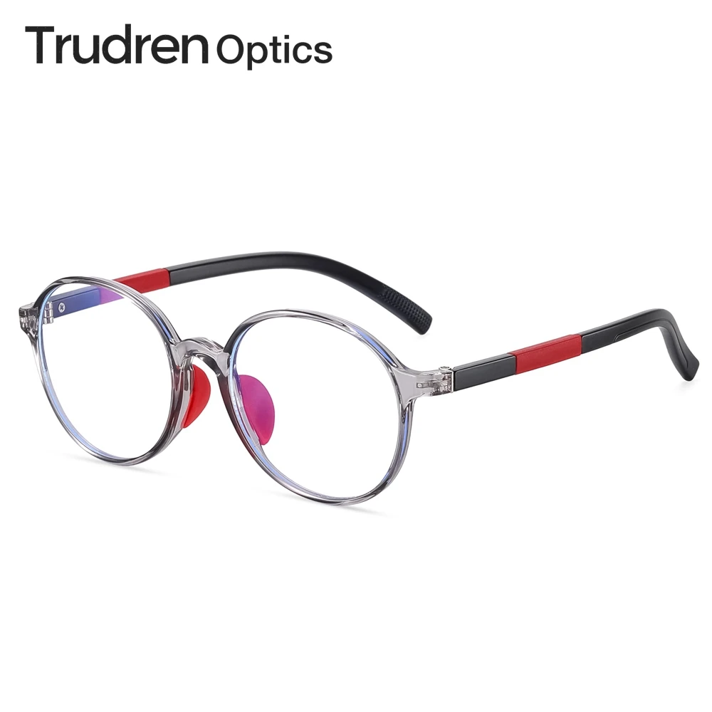 

Trudren Childrens TR90 Anti Blue Light Glasses for Kids Non-prescription Clear Eyeglasses Round Frame with Flexible Spring 2003