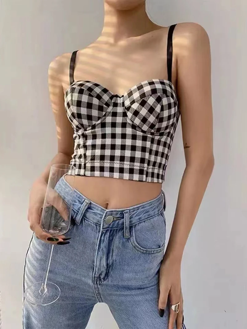 

Mesh Push Up Bralet Sexy Corset Summer Crop Top Women Boning Bustier Backless Padded Camisole Top Vest Plus Size