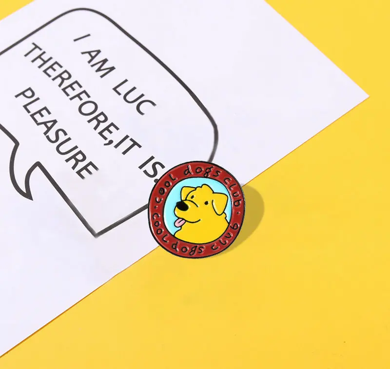 

10 PCS / LOT Cool Dogs Club Enamel Pin Custom Cute Dog Puppy Brooches Badges Bag Shirt Lapel Pin Buckle Animal Jewelry