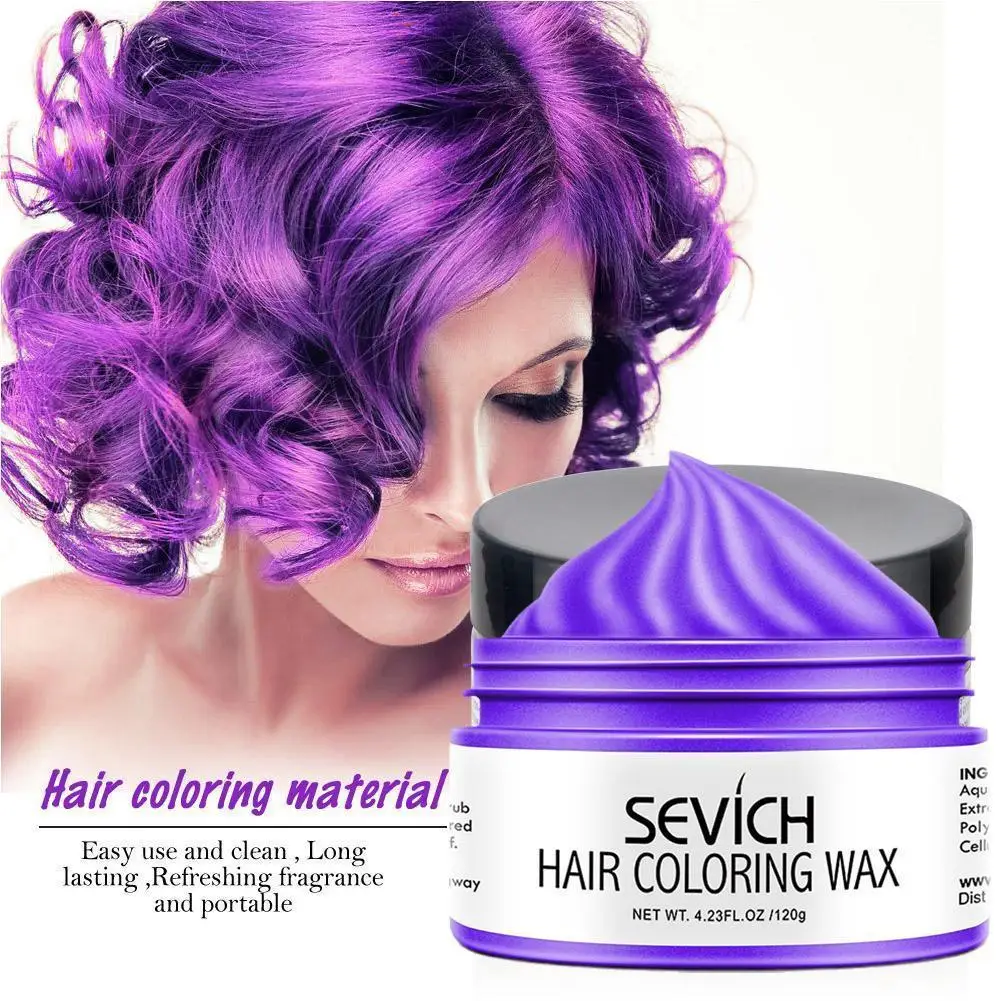 

120g Color Hair Wax Styling Pomade Silver Grandma Gray Disposable Natural Hair Strong Gel Cream Hair Dye For Women Men D2O5