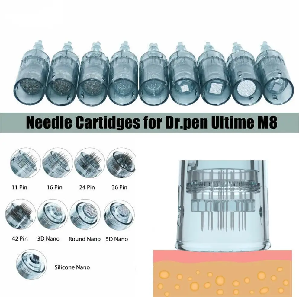 

Bayonet Cartridge Replacement for Dr.pen M8 Micro Needle 20pcs 11 Pin/36 Pin/5D Nano Micro Skin Needling Tip Derma Stamp