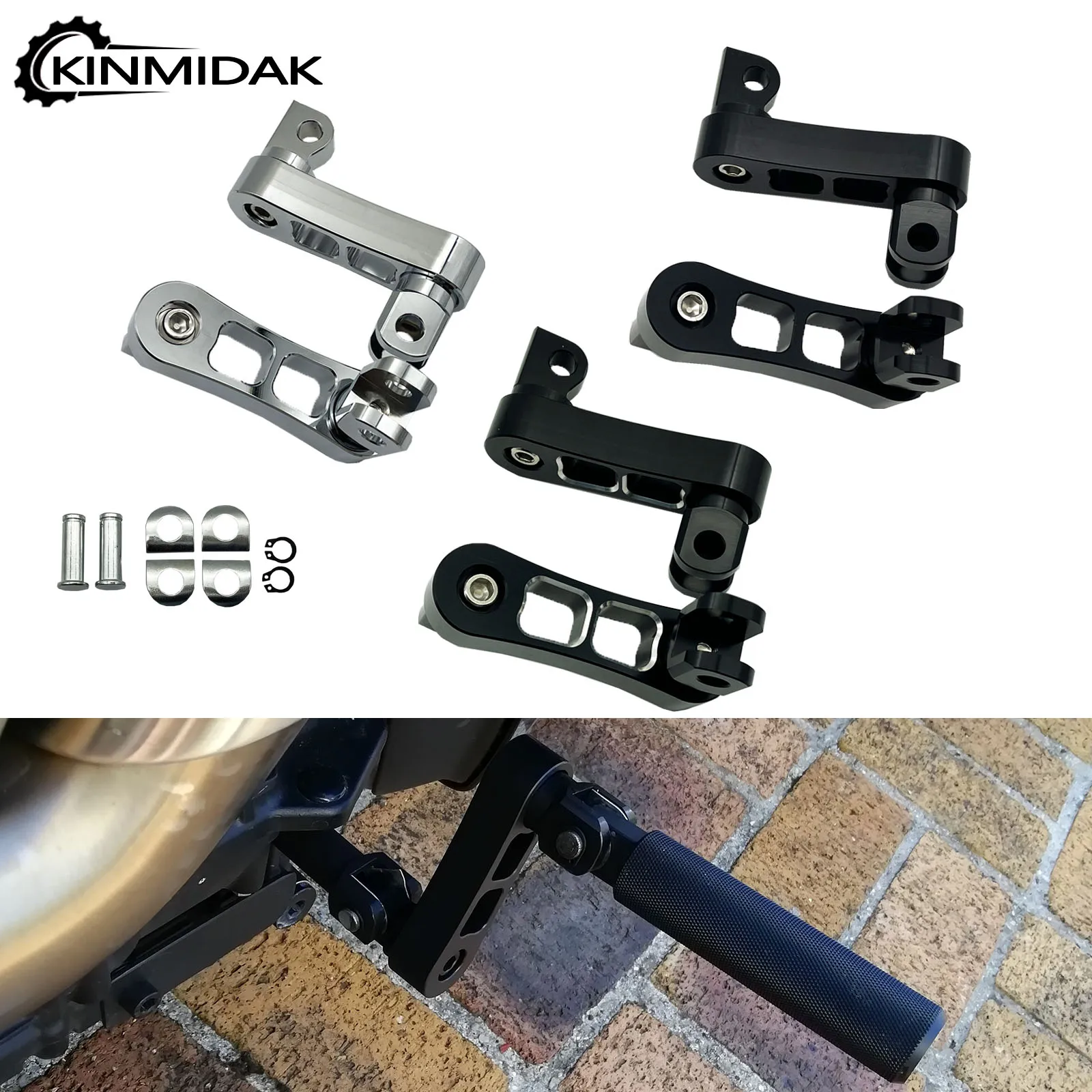 

1 Pair Motorcycle Adjustable Passenger Footpegs Highway Pegs Male Mount Kit Foot Peg Clamp Support Extensions Bracket For Harley