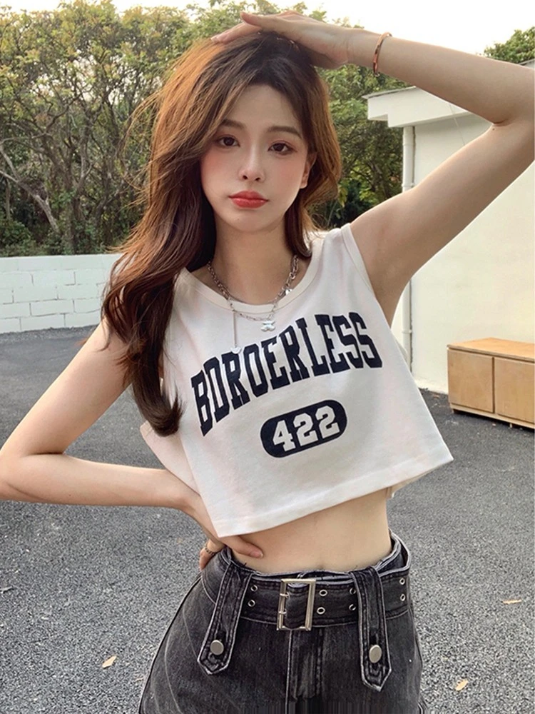 Майка женская спортивная в американском стиле летняя футболка новинка 2022