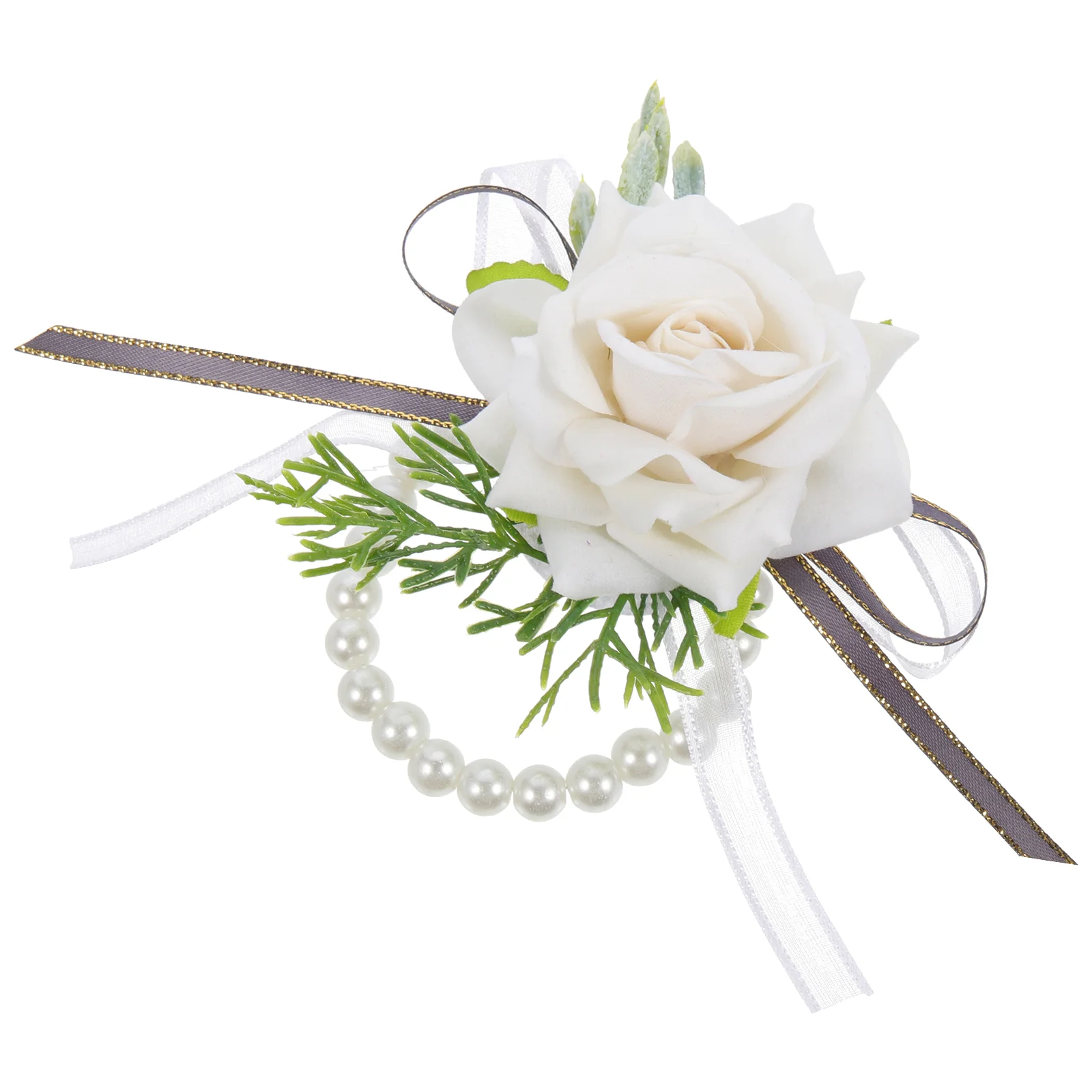 

Wrist Flower Wristband Wedding Ceremony Decorations Bride Bridal Prom Corsages Fake Bracelet Artificial Flowers