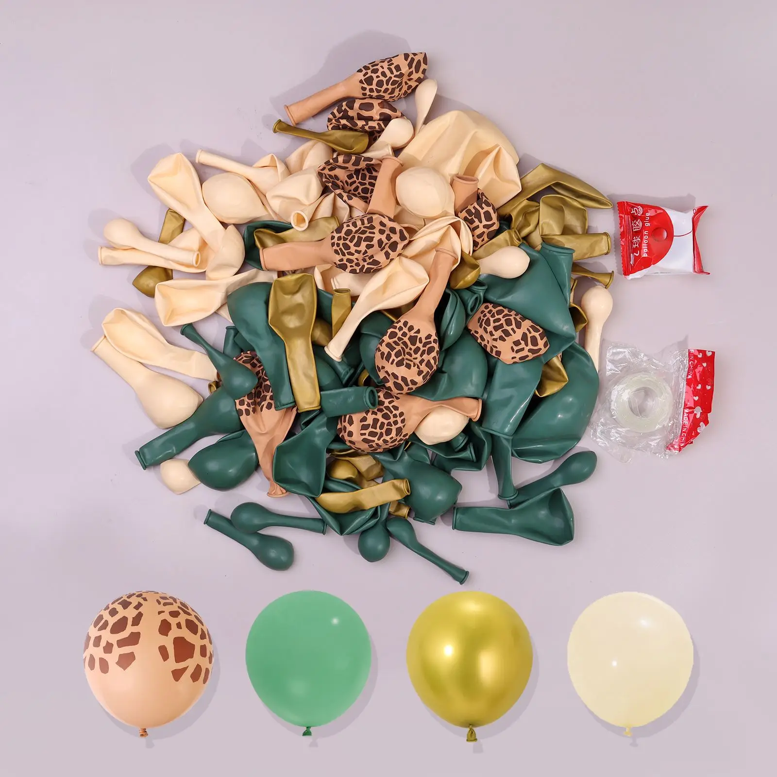116/137pcs Jungle Birthday Party Giraffe Printed Balloon Garland Wild Baby Shower Decoration Pink Sage Green Arch |