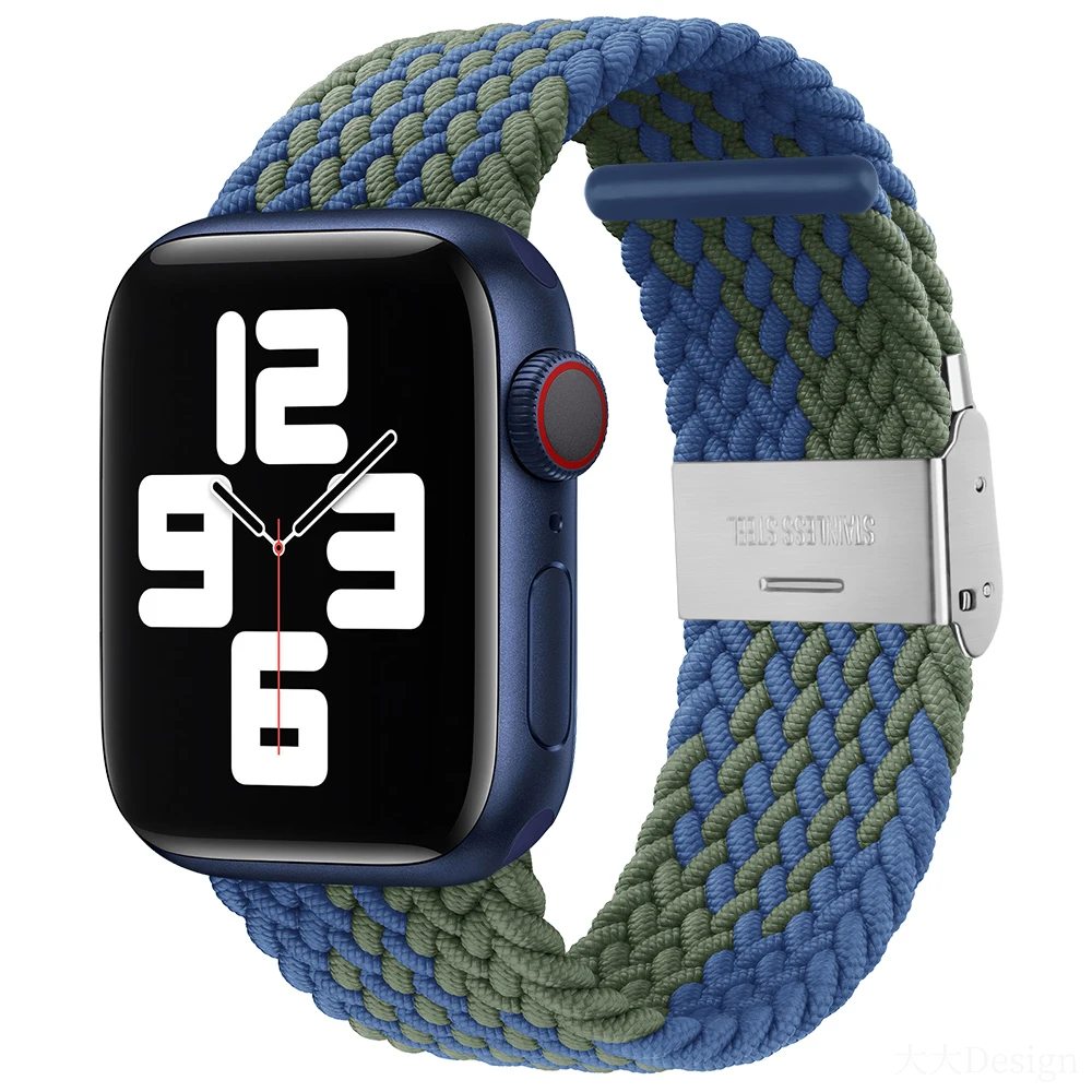 

Эластичный Плетеный нейлоновый ремешок для Apple Watch Band 49 мм 44 мм 40 мм 38 мм 42 мм 41 мм 45 мм iWatch Band Ultra SE Series 8/7/6/5/4/3/2/1