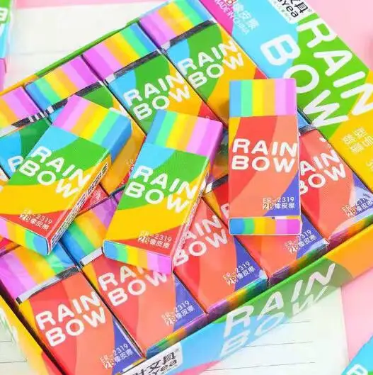 

1PC Colorful Rainbow Erasers Students' Supplies Rubbers Office Supplies Creative Stationery Soft Easy to Wipe (SS-6095)