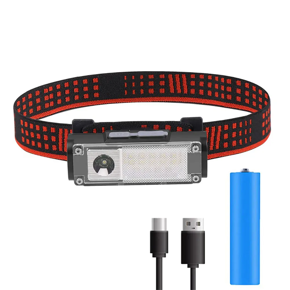 

Portable Red Blue White Light XPE LED Headlamp Type-C USB Rechargeable 4 Gears 400lm Outdoor Waterproof Head Torch Flashlight