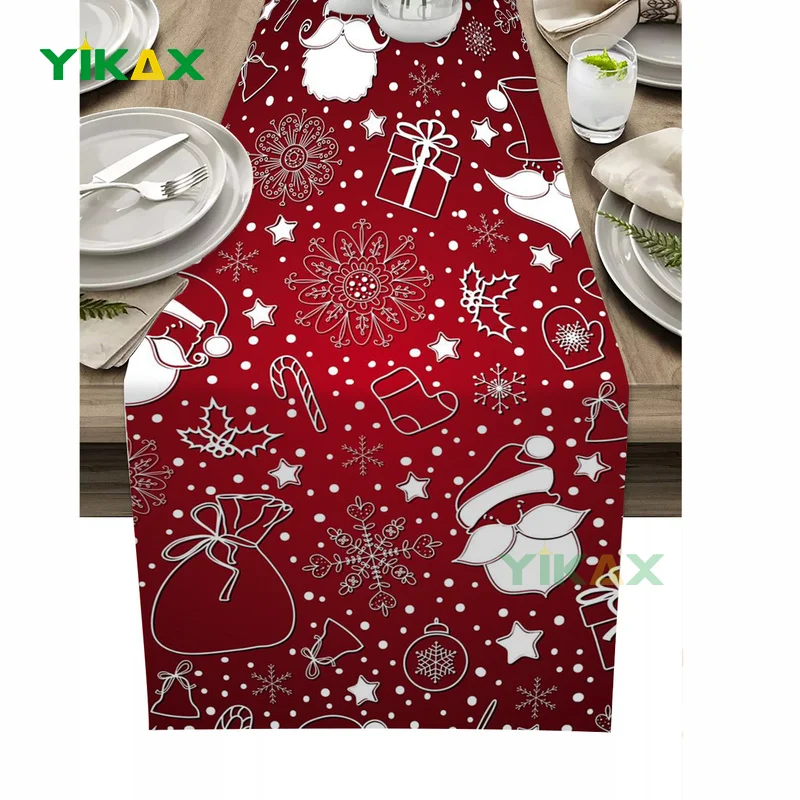

Santa Table Runner Christmas Red Birthday Wedding Decoration Modern Elegant Table Runner Tablecloth for Table Luxury Home Decor
