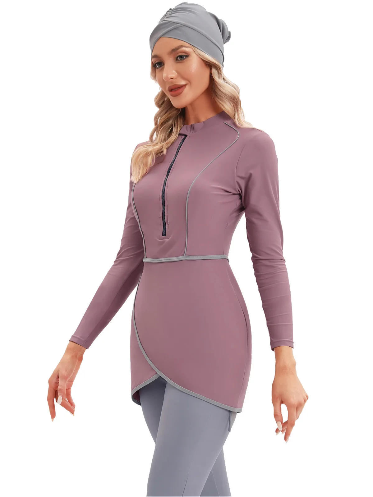 Новый мусульманский женский купальник скромный лоскутный хиджаб с длинными