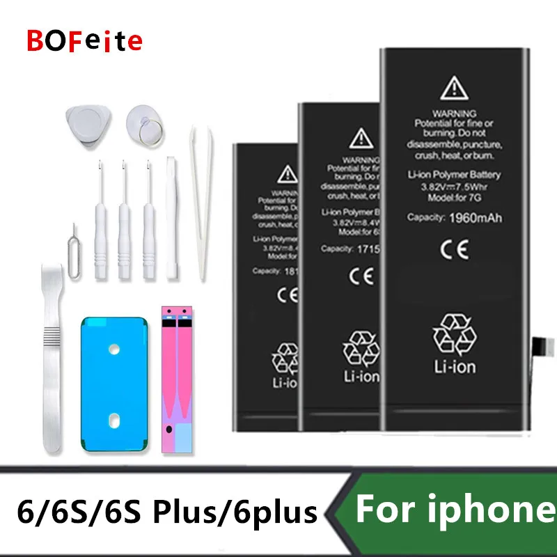 Enlarge BoFeite Battery For iPhone 6 6S 6Plus 6sPlus  Replacement Bateria For Apple iPhone Battery  with Repair Tools Kit