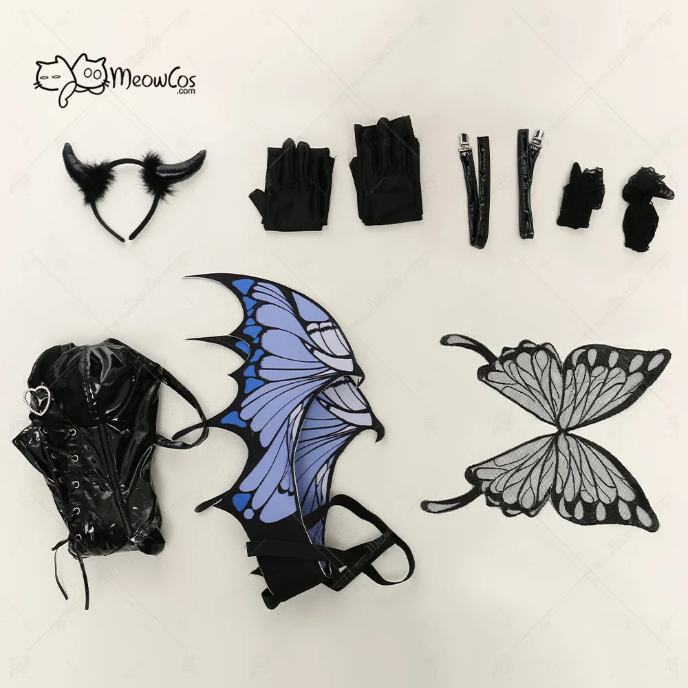 Женский костюм для косплея MEOWCOS в виде бабочки платье с демоном готическое нижнее