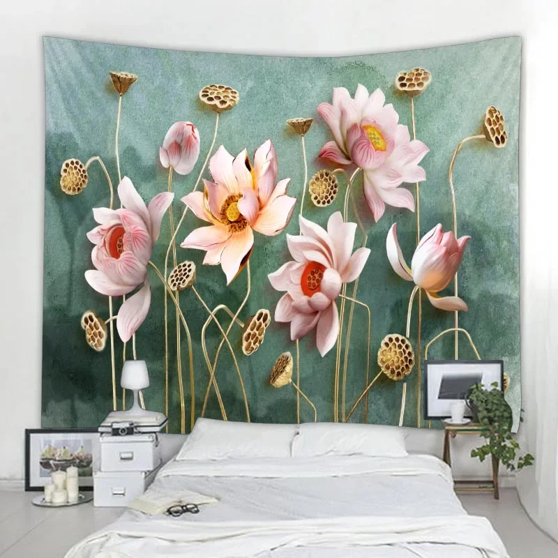 Декоративный богемный Коврик для йоги в виде листьев лотоса