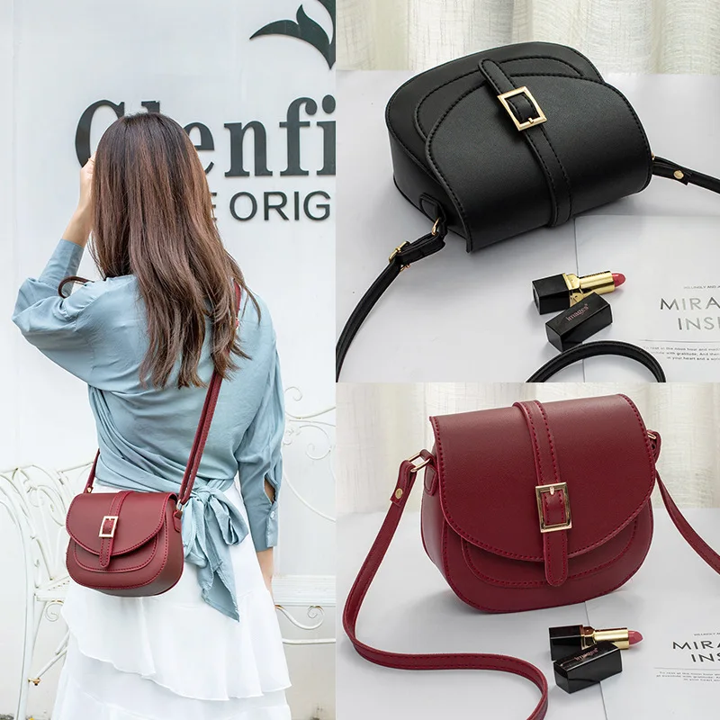 

2022 New Fashion All-match Semi-stereotyped Saddle Bag Belt One-shoulder Diagonal Women's Handbag