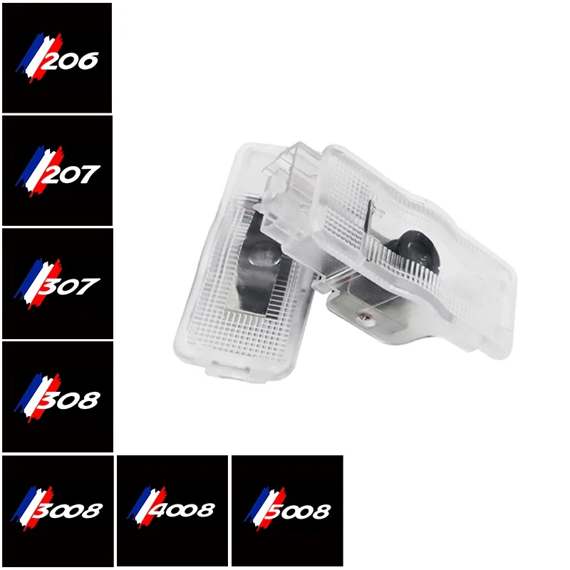 

2pcs Car LED Door Welcome Light for Peugeot 206 207 307 308 3008 4008 5008 RCZ Laser Projector Ghost Shadow Light Auto Accessory