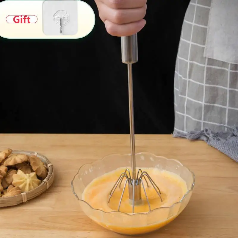 

Stainless Egg Beater Semi-Automatic Egg Tools Egg Stiring Cream Whisk Manual Mixer Household Kitchen Baking Accessories