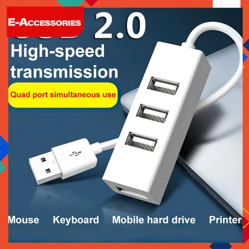 

Portable Power Adapter Four Port Usb 2.0 Hub Multiple Expander Multi Splitter Adapter Computer Accessories Docking Station