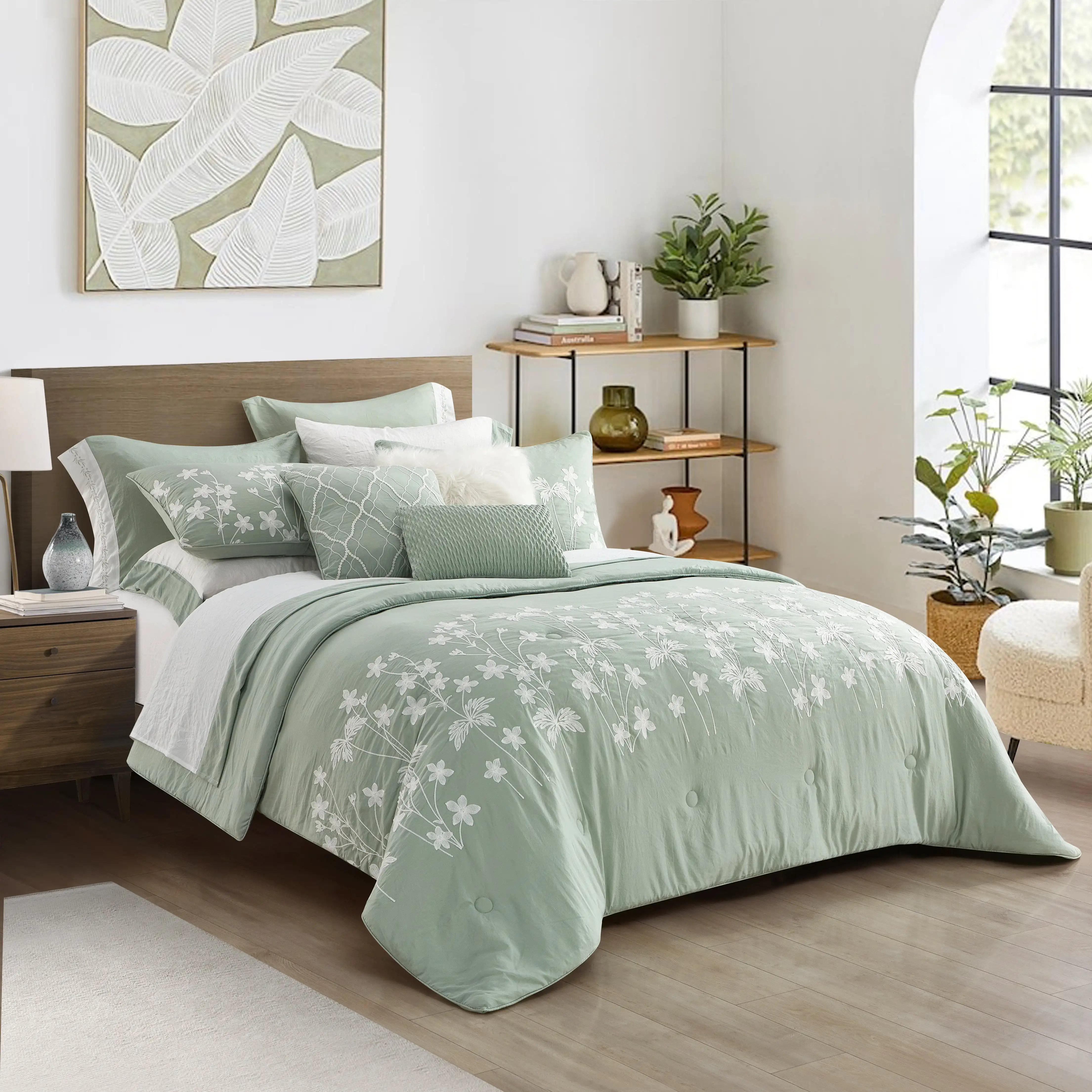 

Better Homes & Gardens Sage Celine 12 Piece Pre Washed Bed in a Bag, KingDouble duvet