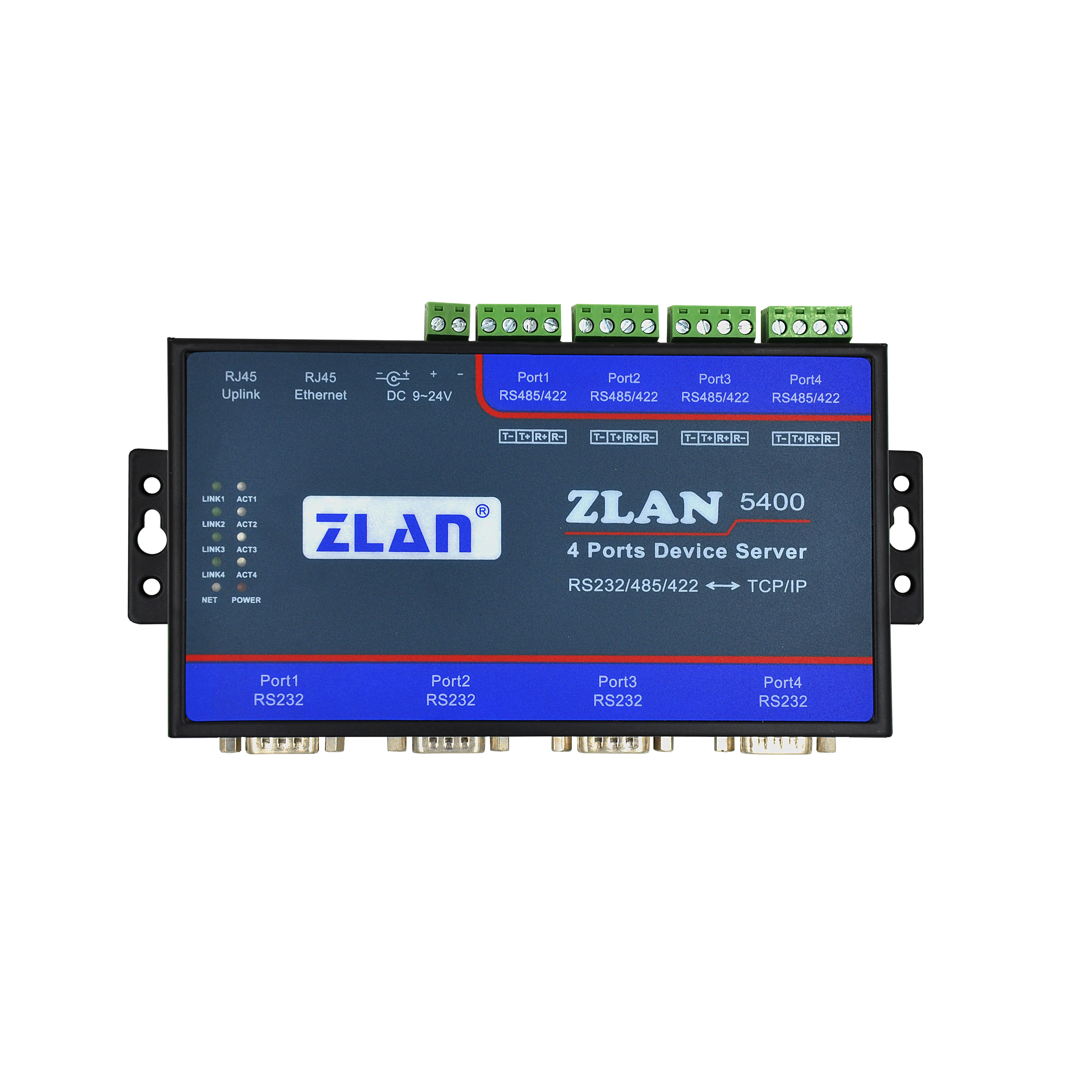ZLAN5400 4 порта RS232 485 422 к Ethernet TCP IP RJ45 многопортовый преобразователь сервера