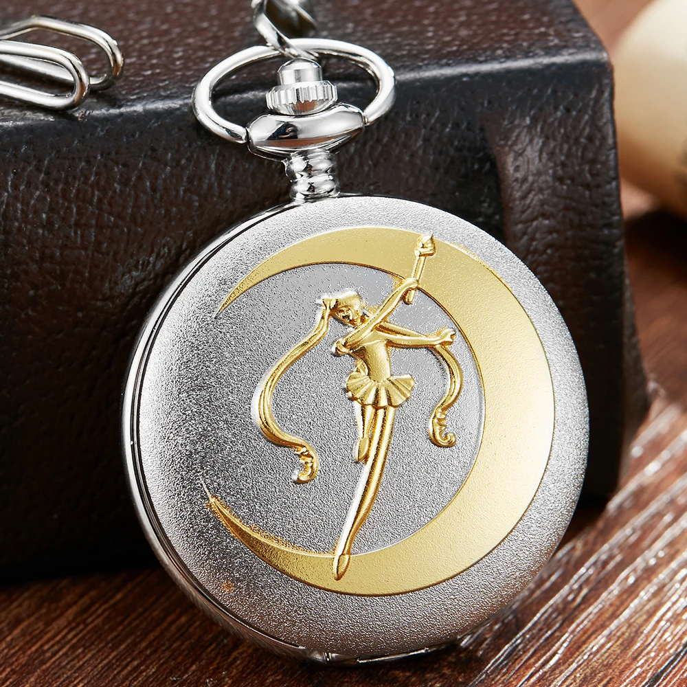 

Classic Anime Pocket Watch Boy Retro Beautiful Girl Quartz Watches Women Cute Clock Best Gift for Children relojhombre FOB Chain