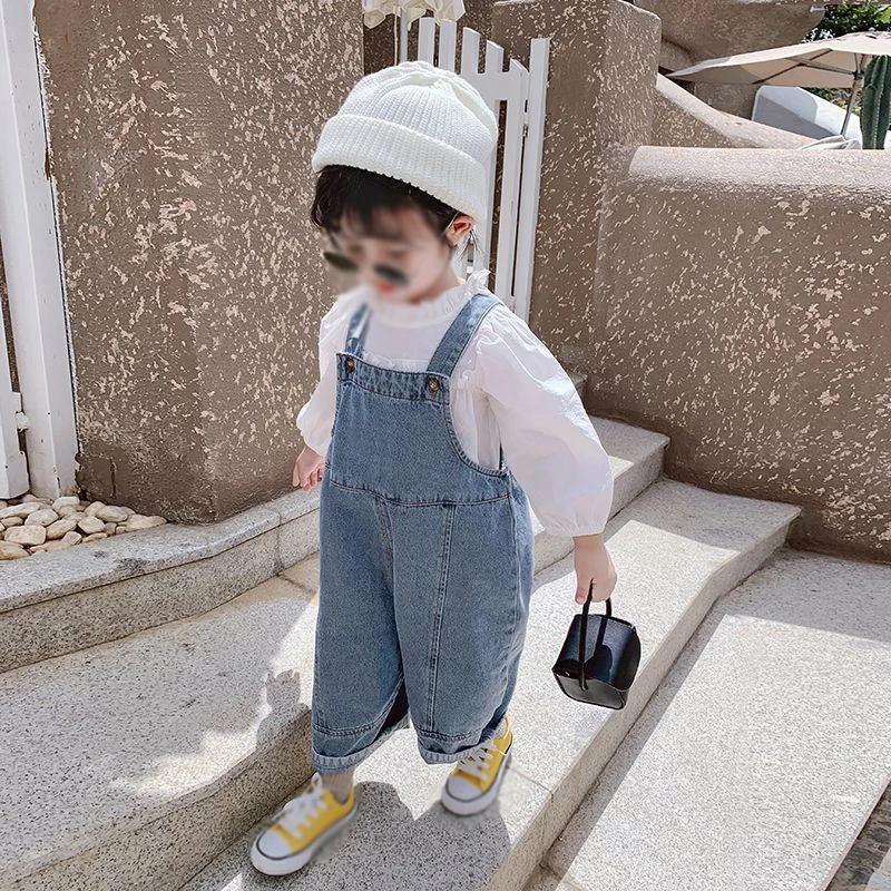 

Children's Baby Jeans Children's Clothing 2022 Spring and Autumn New Casual Overalls Cotton Girls' Pants