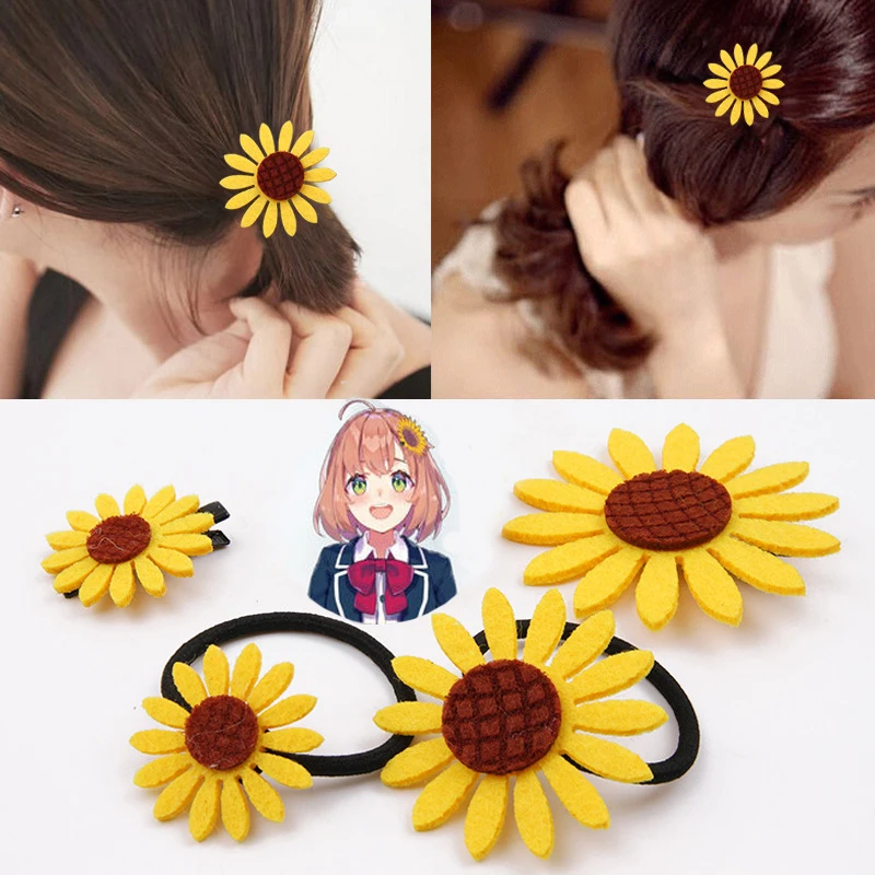 Заколка для волос Vtuber Honma Himawari с рисунком подсолнуха заколка в стиле аниме
