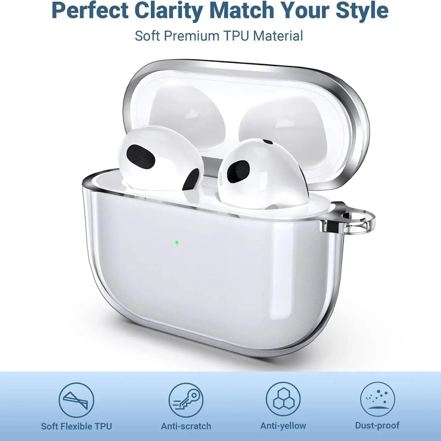 Прозрачный чехол для наушников Apple AirPods Pro 2-го поколения 2 шт