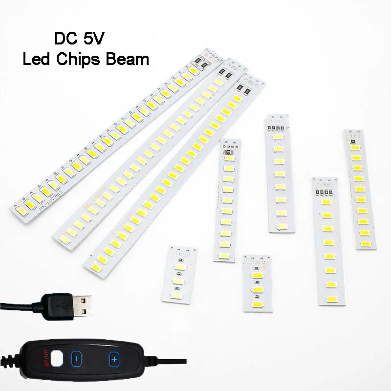 

DC 5V USB Dimmable LED Chip Beam 5W 6W 10W Surface Night Light SMD 5730 Light Beads Single Color DIY Bulb White Warm White